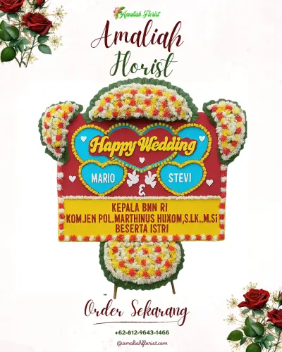 Karangan Papan Bunga Pernikahan di Kawalu